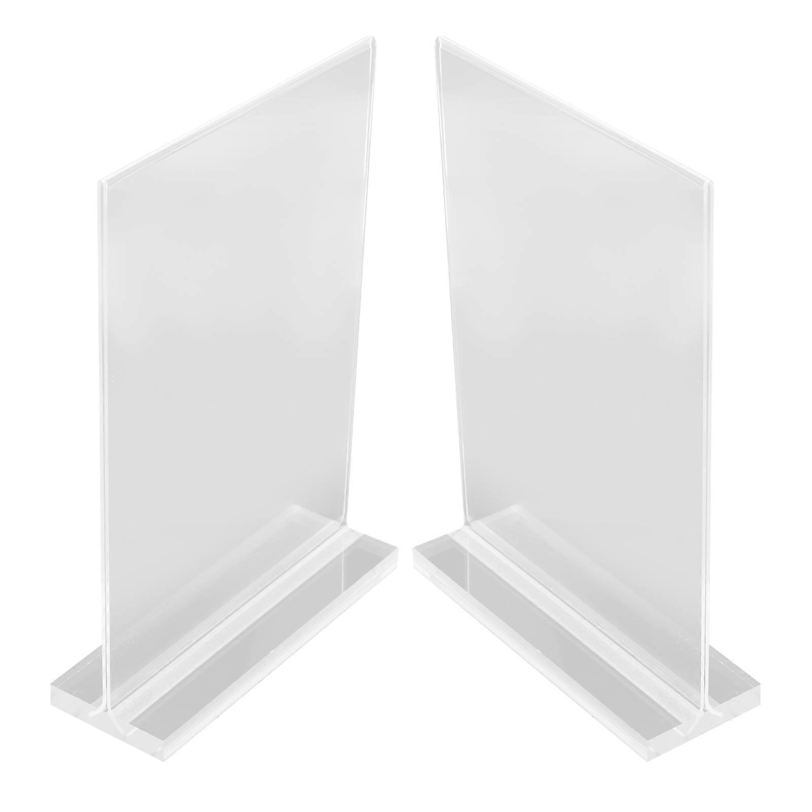 Transparent Acrylic Sign Holder for Display with 2Pcs Tabletop Stand