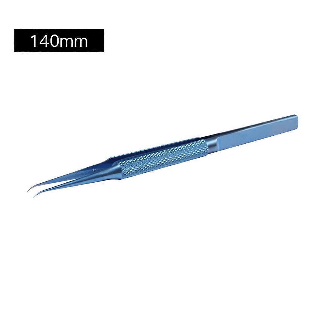 0.15Mm Titanium Alloy Curved Tip Tweezers High Precision Tool For Electronics Repair Blue 1Pack