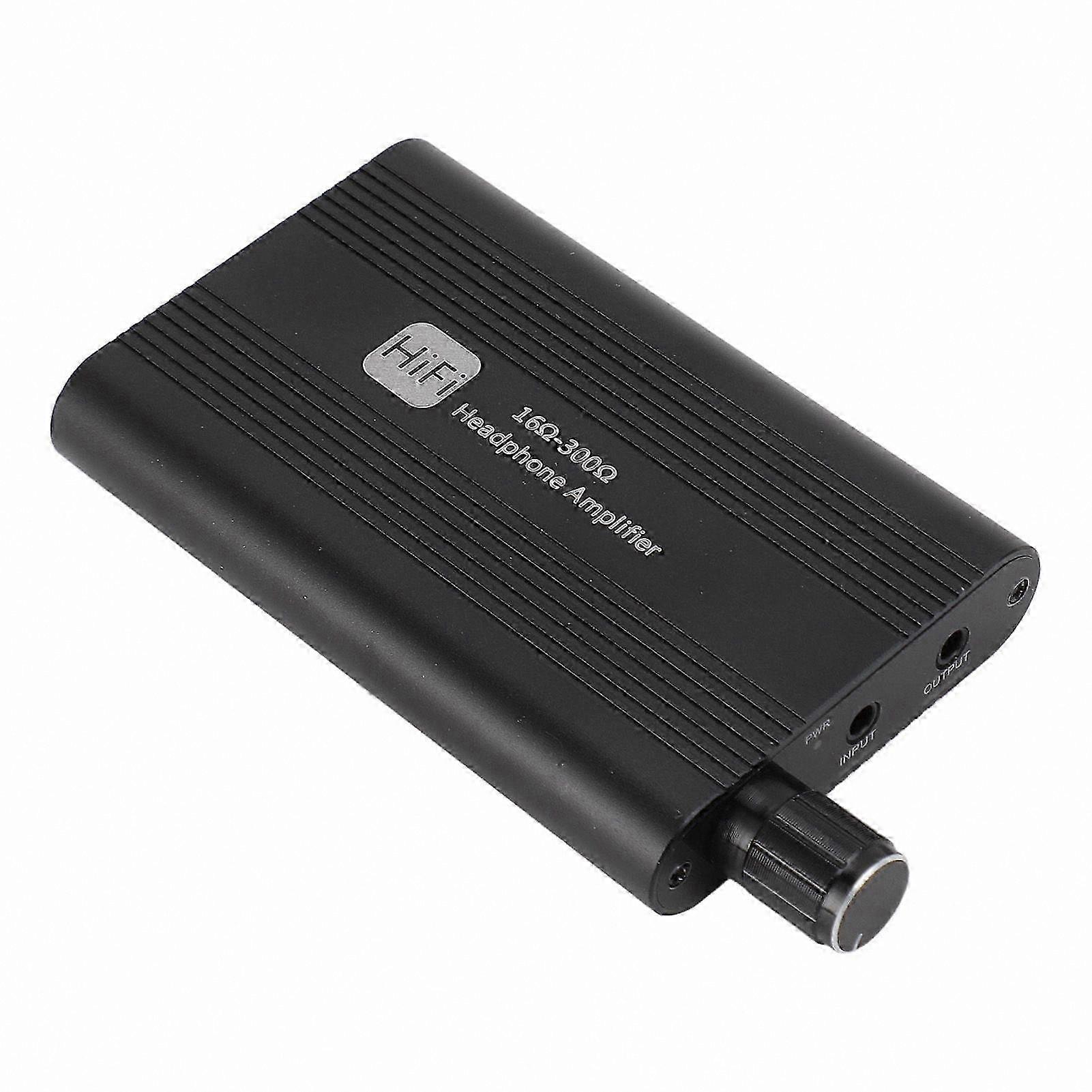 Compact Earphone Amplifier with Dual Gain Settings, Enhanced o Quality, 16-300 Ohm Compatibility, 3.5mm AUX Port