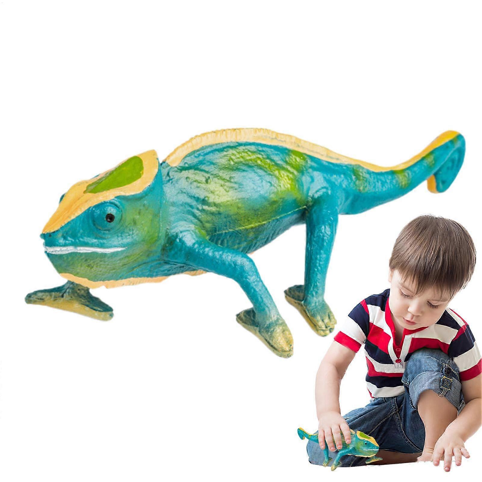 Lizard Toy Color Changing Lizards Chameleon Figurine MultiFunctional Animal Figurines Sensory Toy For Kids Blue