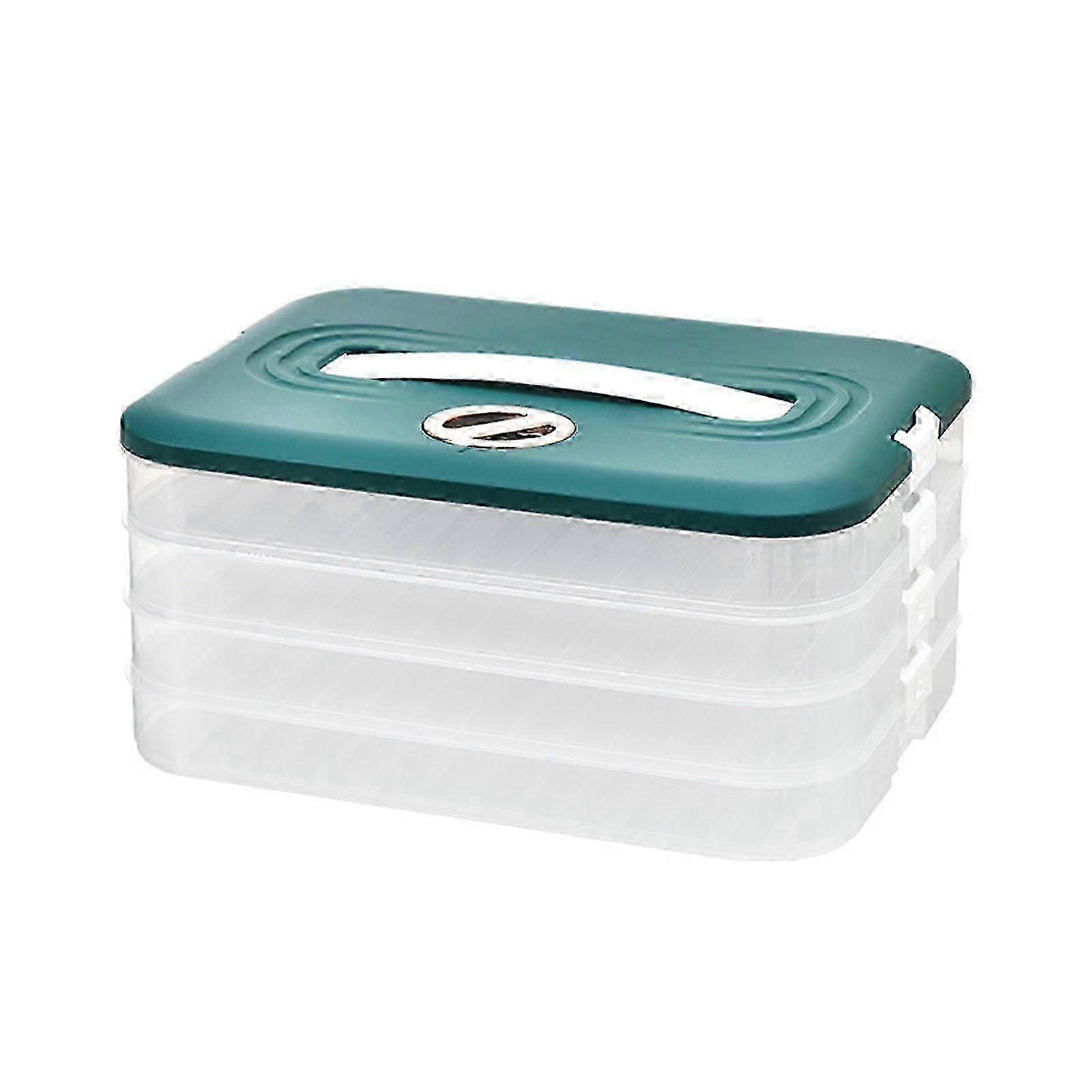 Multi Layer Cookie Carrier with Lid and Handle Time Recoder Dumpling Storage Box Food Dessert Transport Container 26s