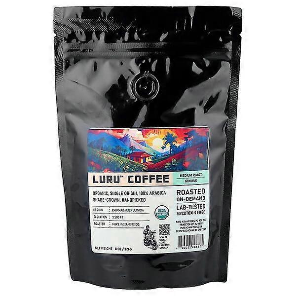 Pure Indian Foods, LuruÃÂÃÂ¢ÃÂÃÂÃÂÃÂ¢ Coffee, Ground, Medium Roast, 8 oz (226 g)