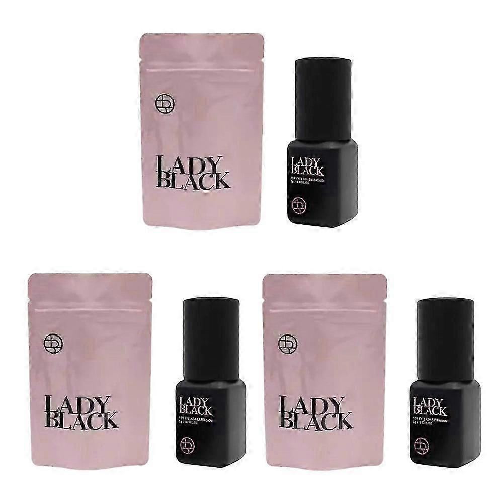 3X Lady Black Lash Glue Korea Dry Fastest Strongest False Eyelash Extensions Glue 5ml Makeup Tools Professional Adhesive