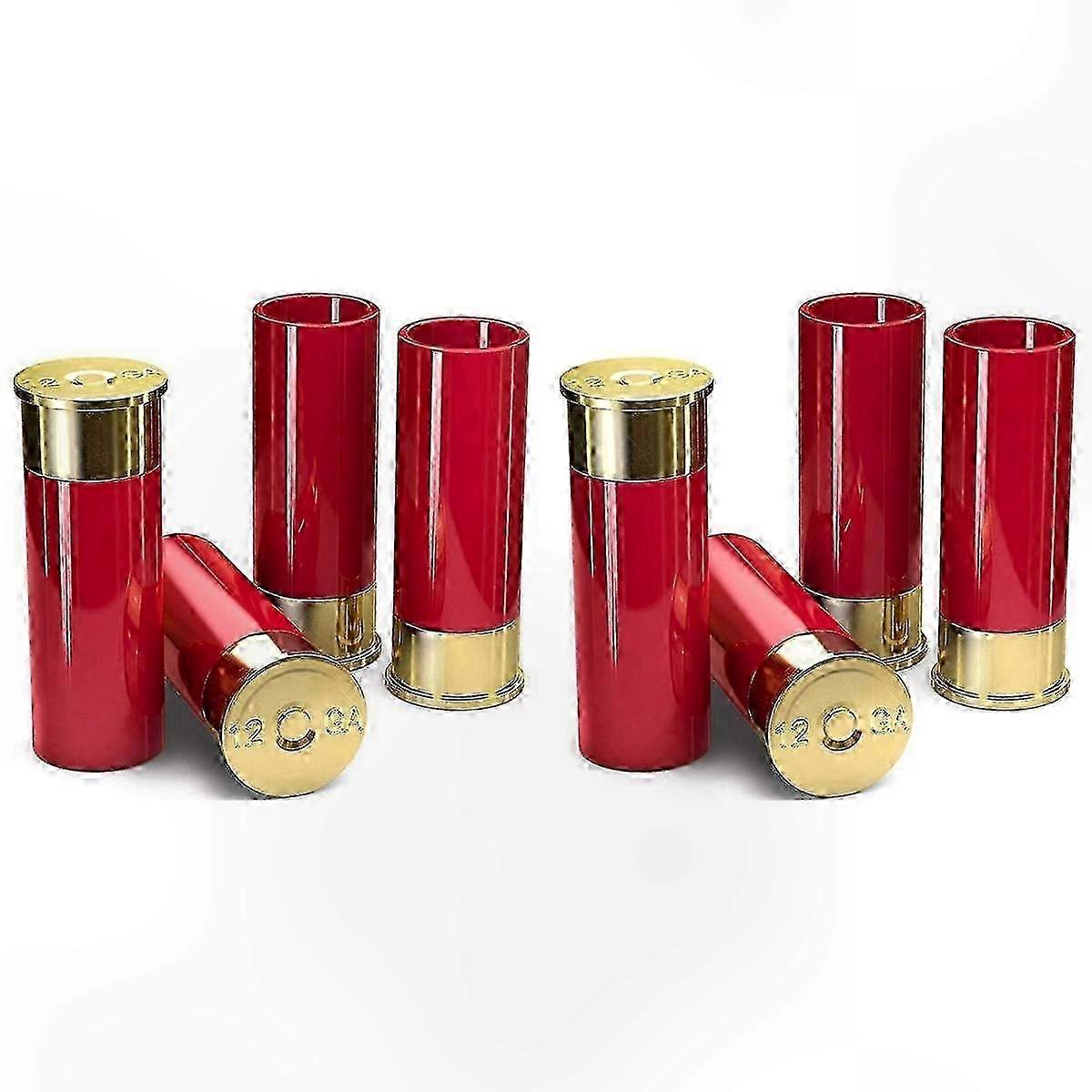 Set of 8 Shot Glasses, 12 Gauge Size for Liquor Tasting and Party Use