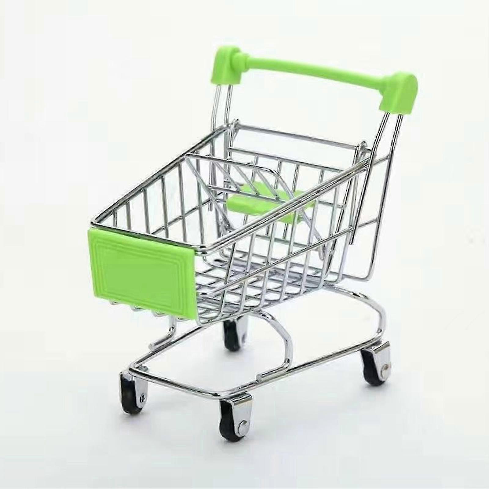 2025 Mini Shopping Cart Supermarket Handcart Toys With Sturdy Metal Frame & Non-Slip Handle for Pretend Play and Role-Playing Games