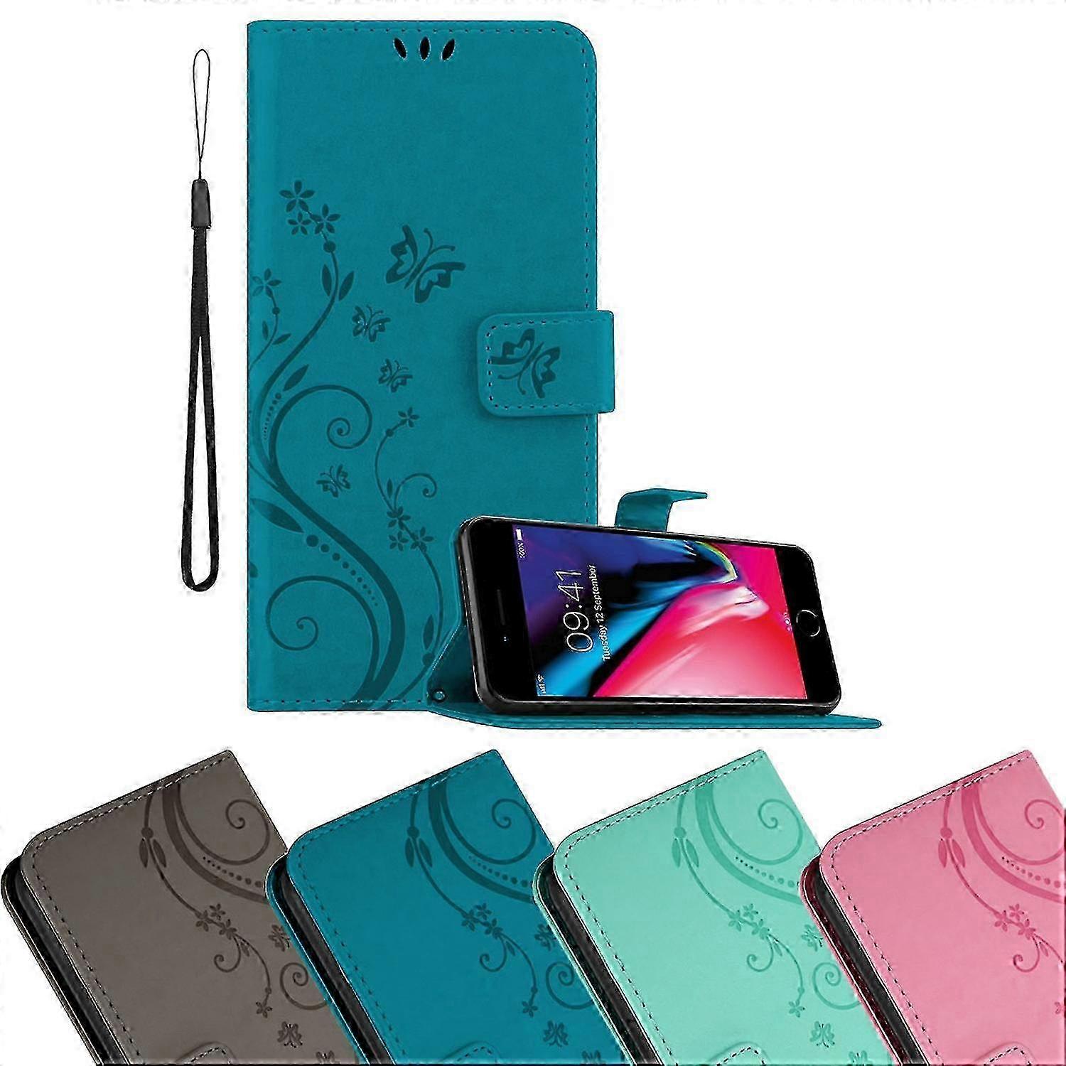 Handy Case for Apple iPhone 7 / 7S / 8 / SE 2020 - Flower Pattern with Standing Function and Card Slot（New Arrival）