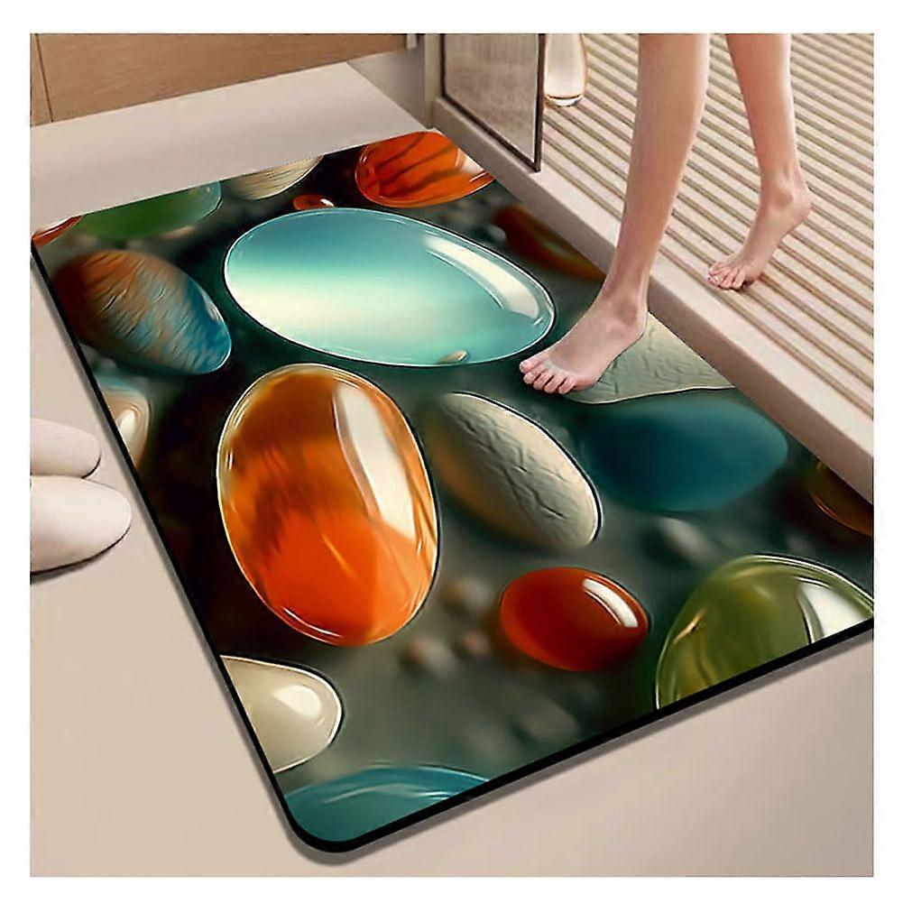 Antislip Backing Shower Floor mats 60x90cm UltraThin QuickAbsorbent Rectangular UnderDoor DirtResistant Bath Mat