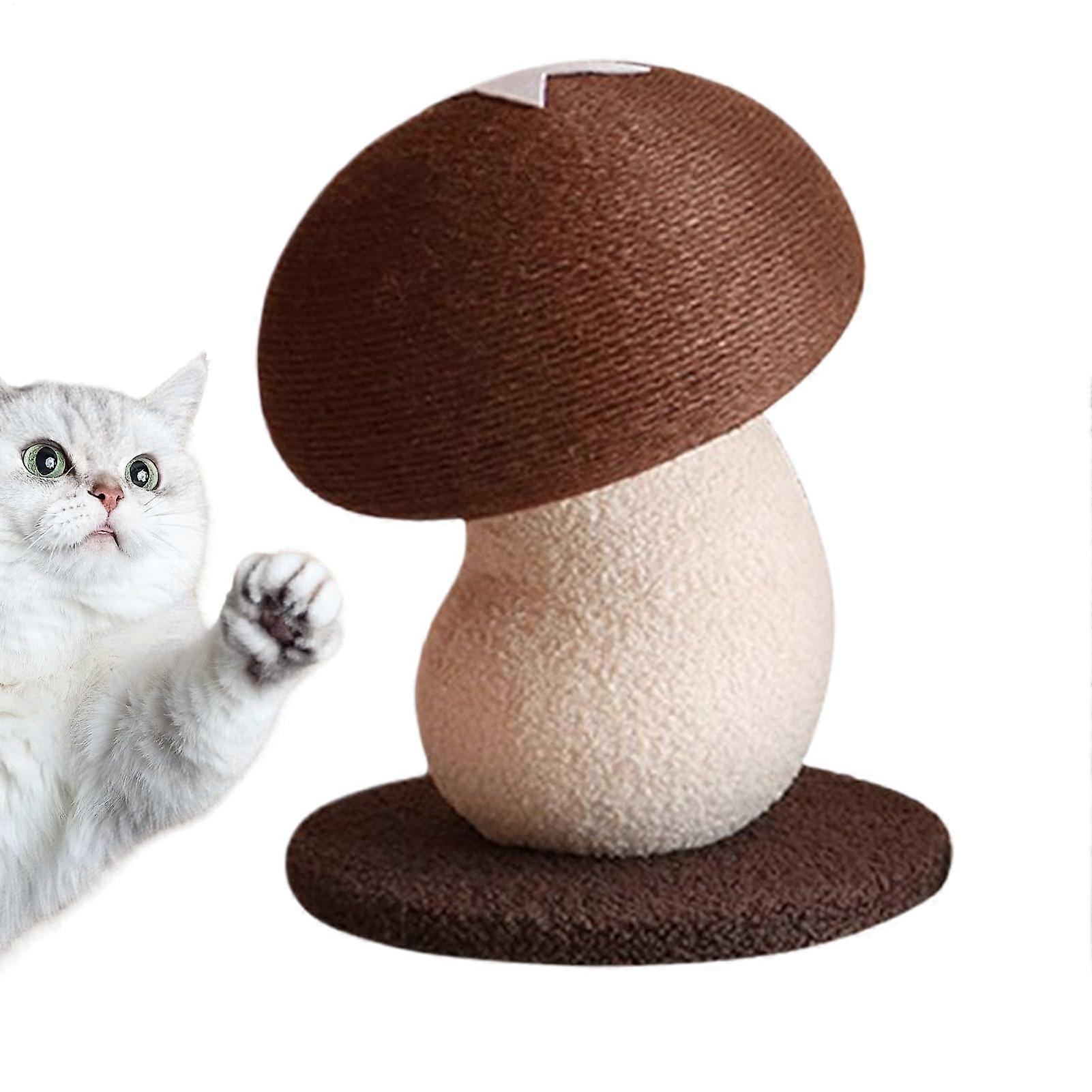 Cat Scratching Post Vertical Scratcher Mushroom Design, Enrichment Toy For Behavior Training, Indoor Use