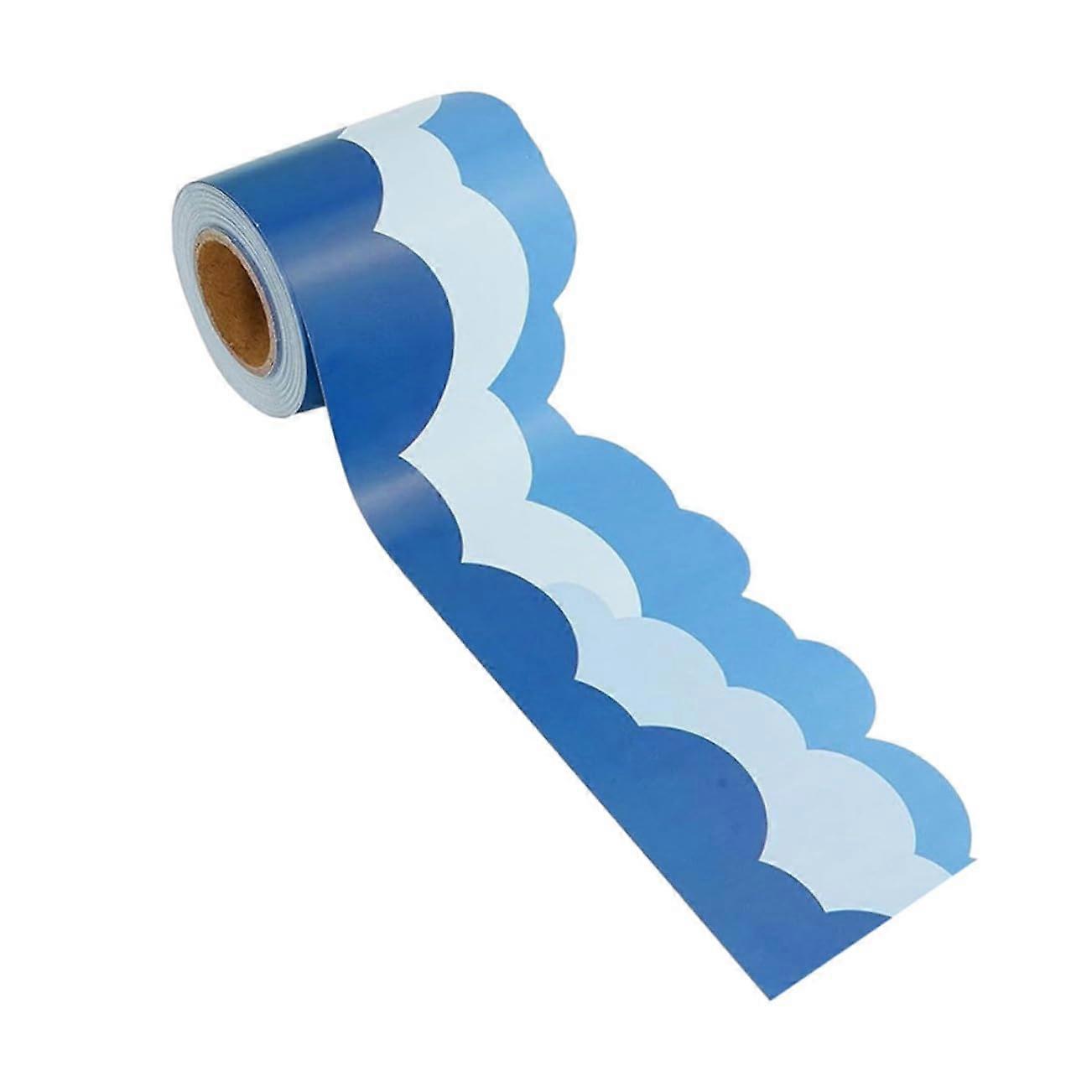 Cloud Pattern Bulletin Board Border Sticker Wall Trim Strip For Classroom Blue Sky Design For Office And School Displays
