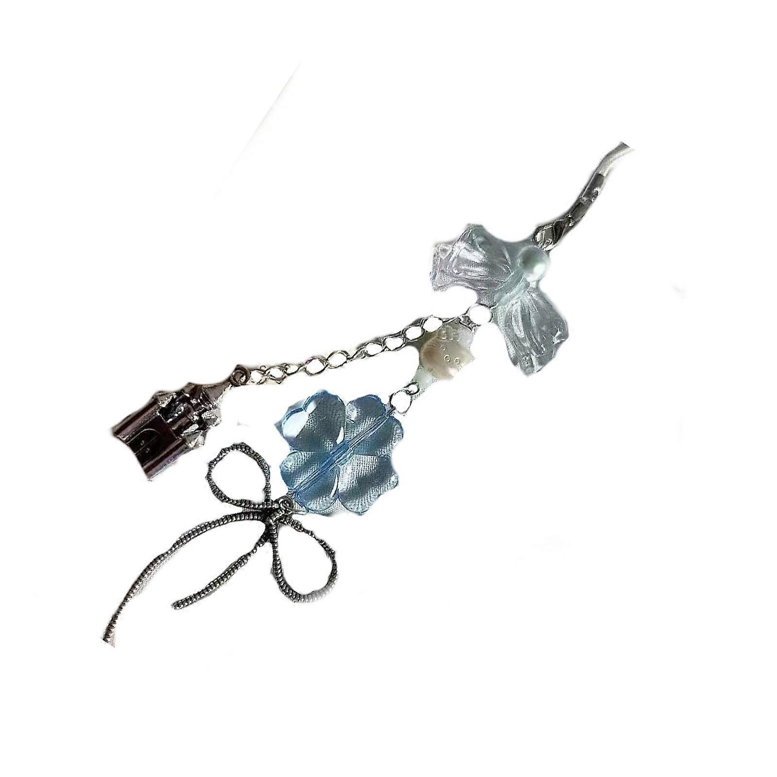 Resin Cartoon Style Four Leaf Clovers Keychain Accessory For Phones Bags And Daily Use Lightweight Keyring Multicolor