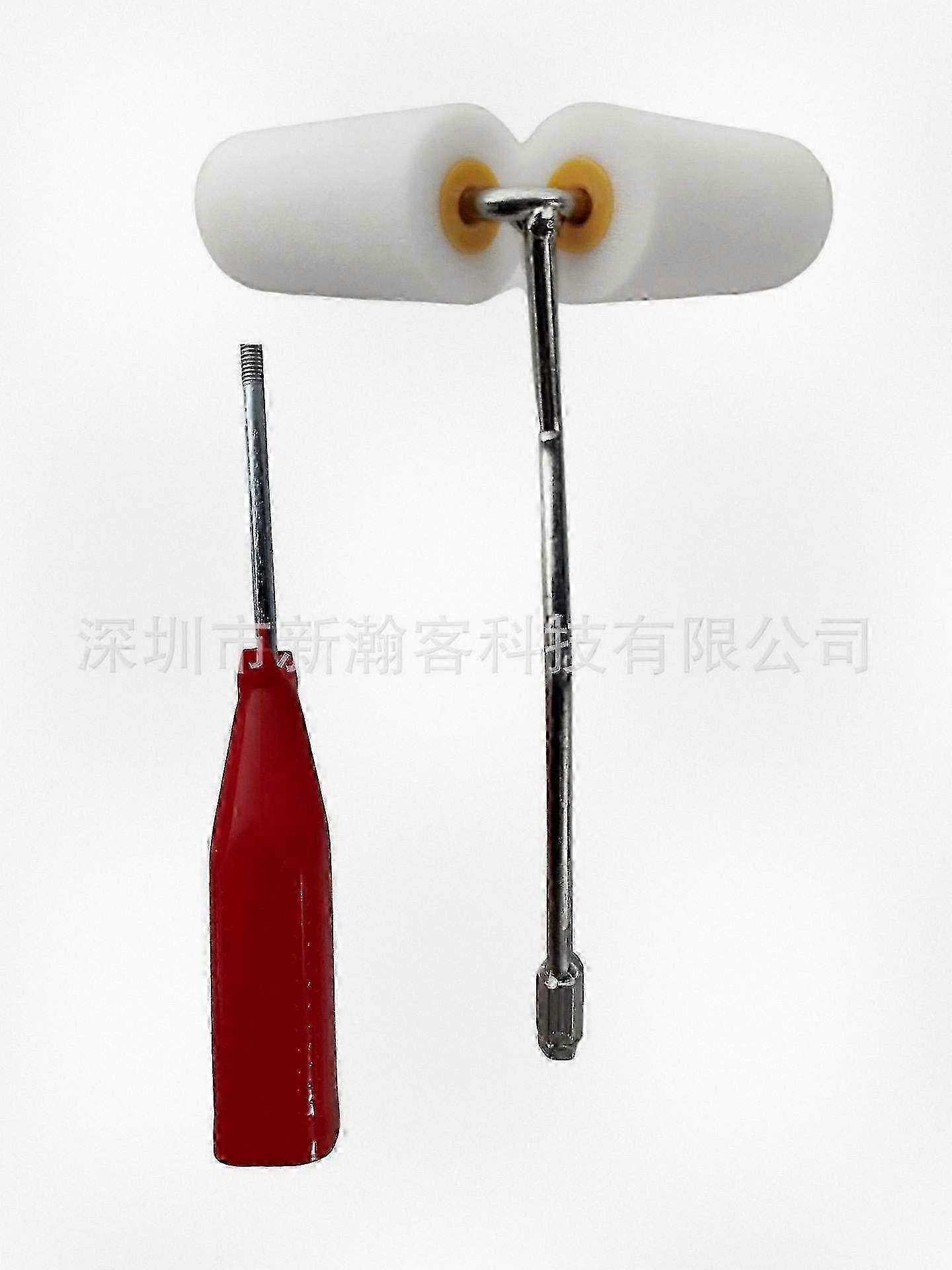 right angle mini paint roller brush with double roller head for spindle pipe railings and fences
