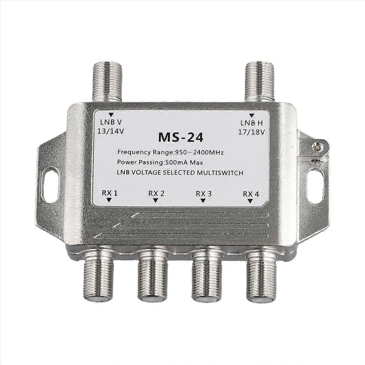 2 in 4 Out DiSEqC 4X2 Switch Satellite Signal Multiswitch LNB Voltage Selected 950-24000MHz for TV R
