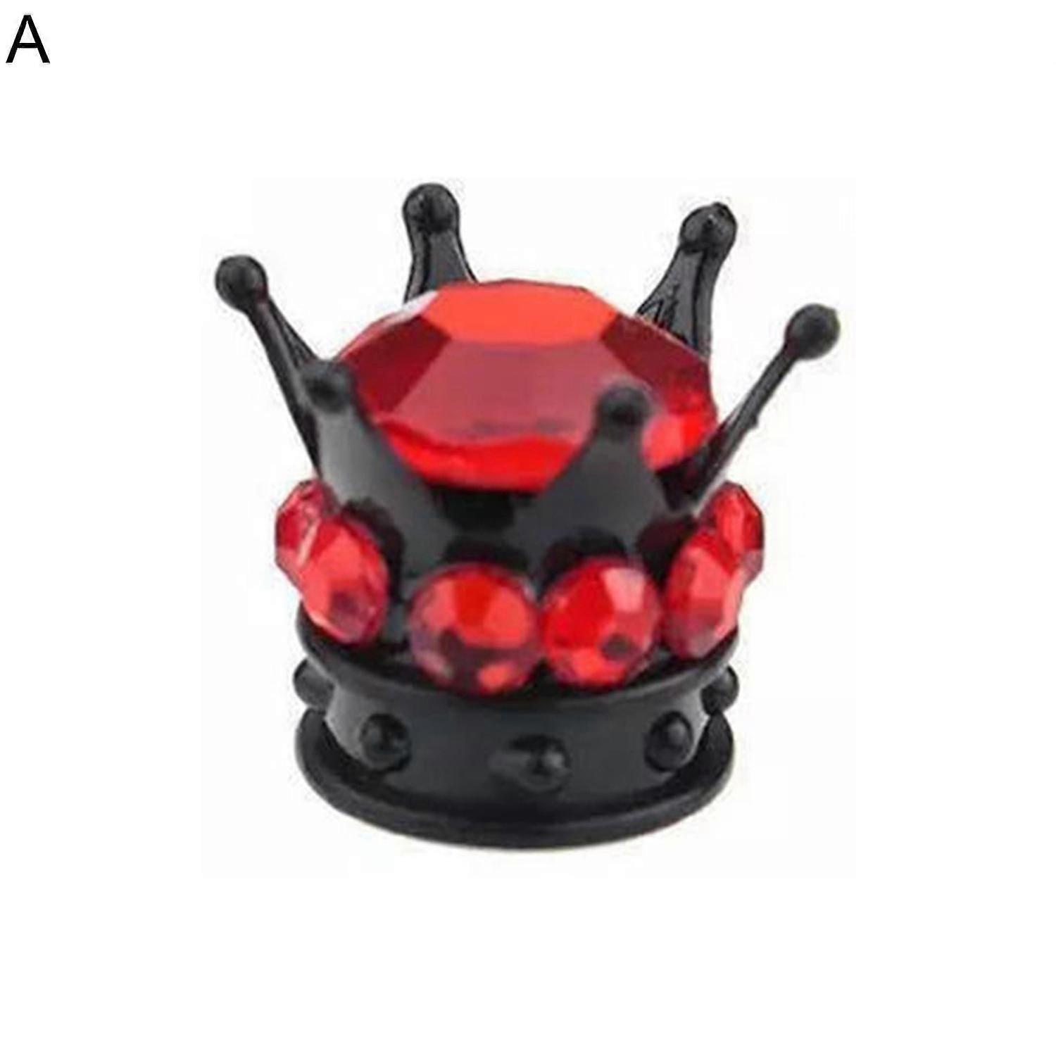 Valve Cap Crown Shape Fine Workmanship Handmade Rhinestone Tire Stem Cap compatible Car