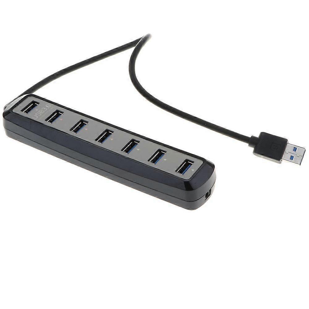 USB 3.0 Hub Splitter 7 Port USB 3.0 High Speed, Fast Transmission, Black