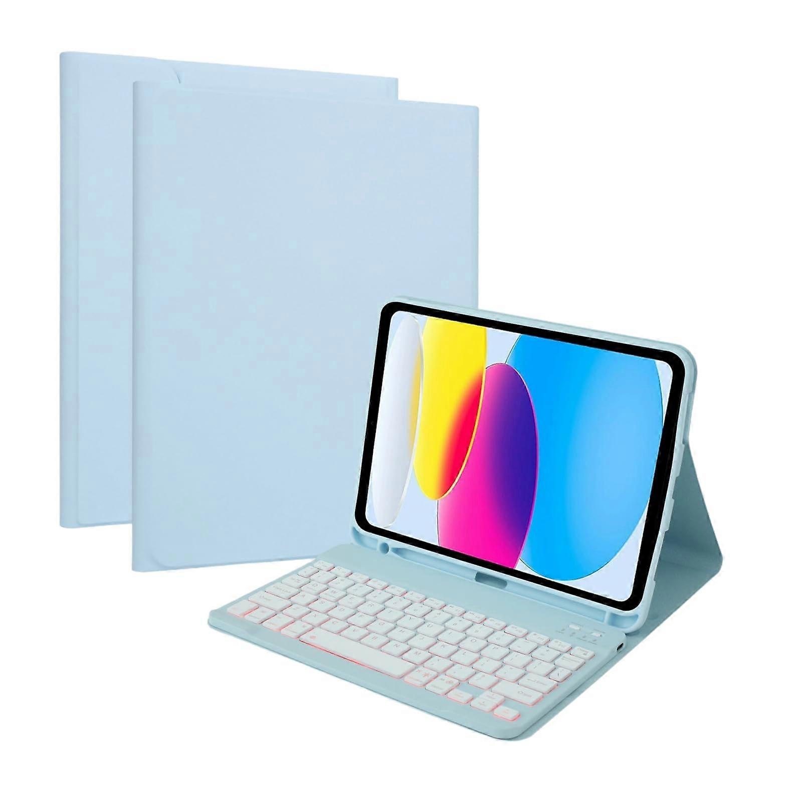 Case With Keyboard for iPad Air 10.9 Inch 5Th/4Th Gen 2022/2020 Compatible Backlight Wireless Detachable Folio Pencil Holder