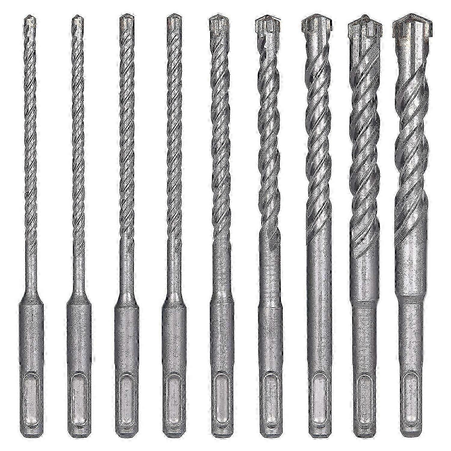 Concrete Drill Bits, 9pcs (5mm~16x160mm) Tile Drill Bit, Sds-plus Electric Hammer Drill Bit For Hammer Drill, Cross Drill Bits For Con