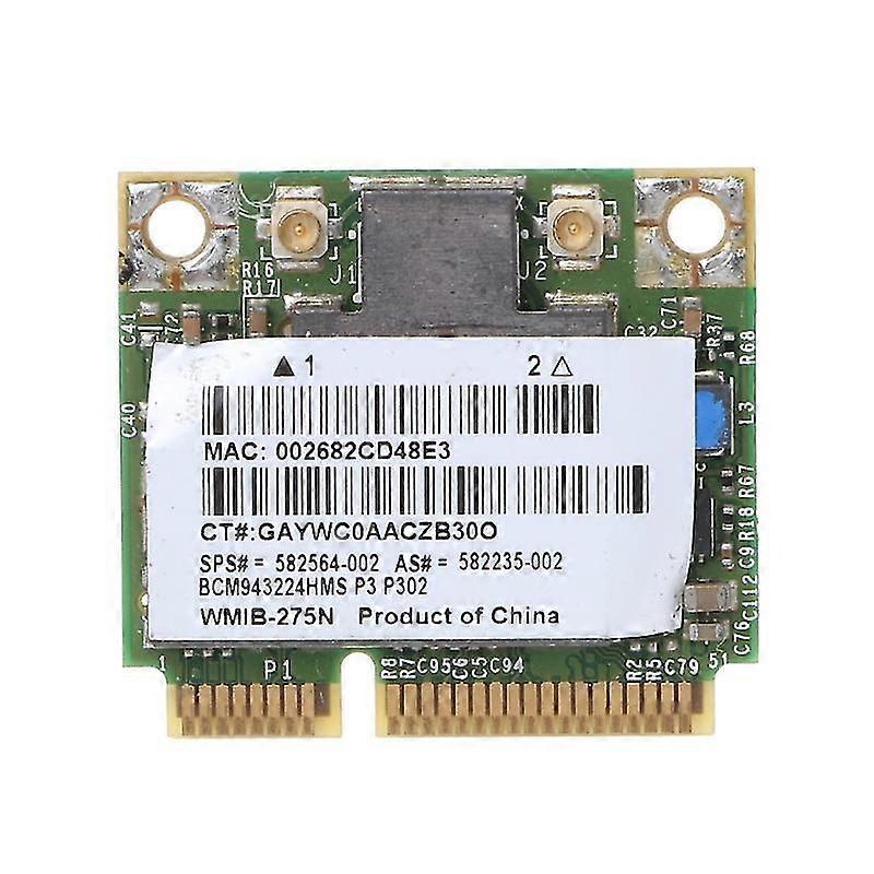 For Hp Bcm943224hms Wireless Dual Band 802.11 A/g/n Half Mini Pci-e Wifi Card