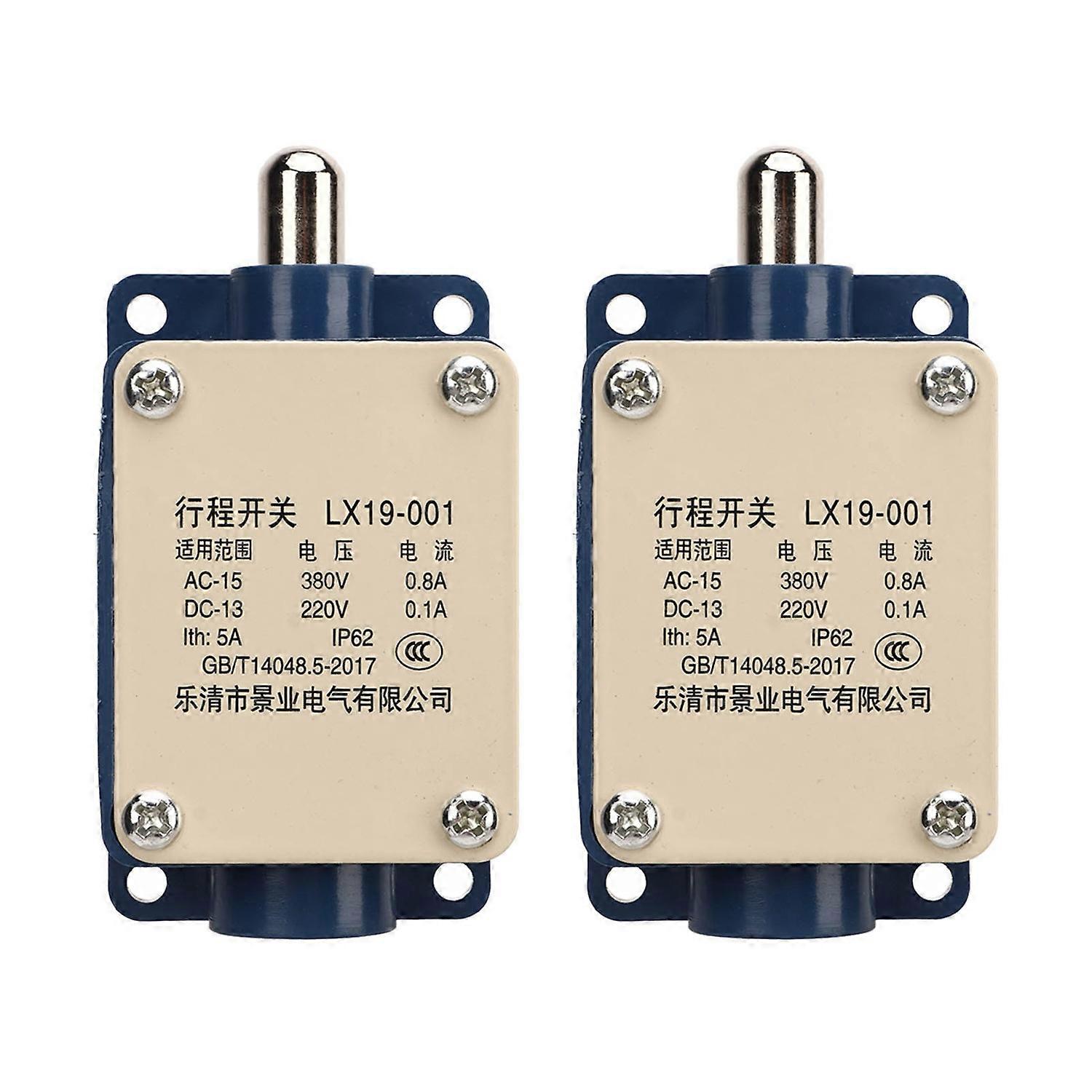 2Pcs Travel Switch LX19 001 AC380V DC 220V 5A Limit Switch Automatic Reset Overtravel Limit Switch
