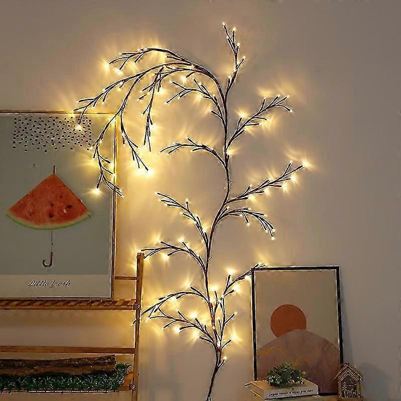 USB Powered Willow Vine LED Light DIY Room Decor Artificial Plants Tree Branches Lamp