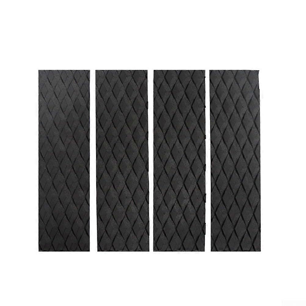 4 Piece EVA Surfboard Skimboard Traction Pad Set With Diamond Groove For Tail And Front Position The Black 4