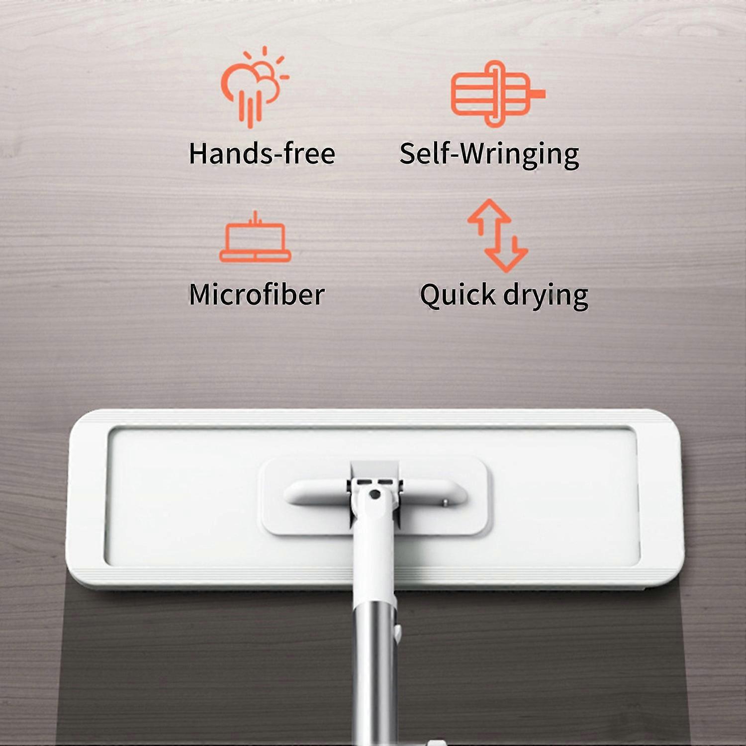 Microfiber Mop Floor Cleaning System Washable Pads Reusable Dust Mops with 4PCS Soft Refill Pads Har