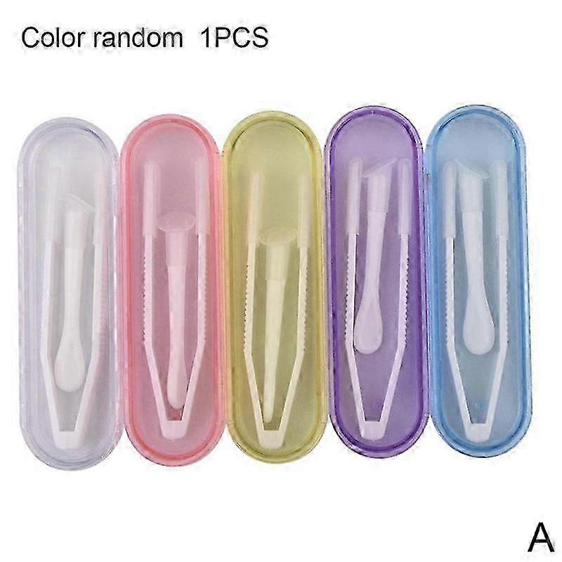Random color (A) $ Simple contact lens clip stick tweezers combination / contact lens box small suction cup set / clip set
