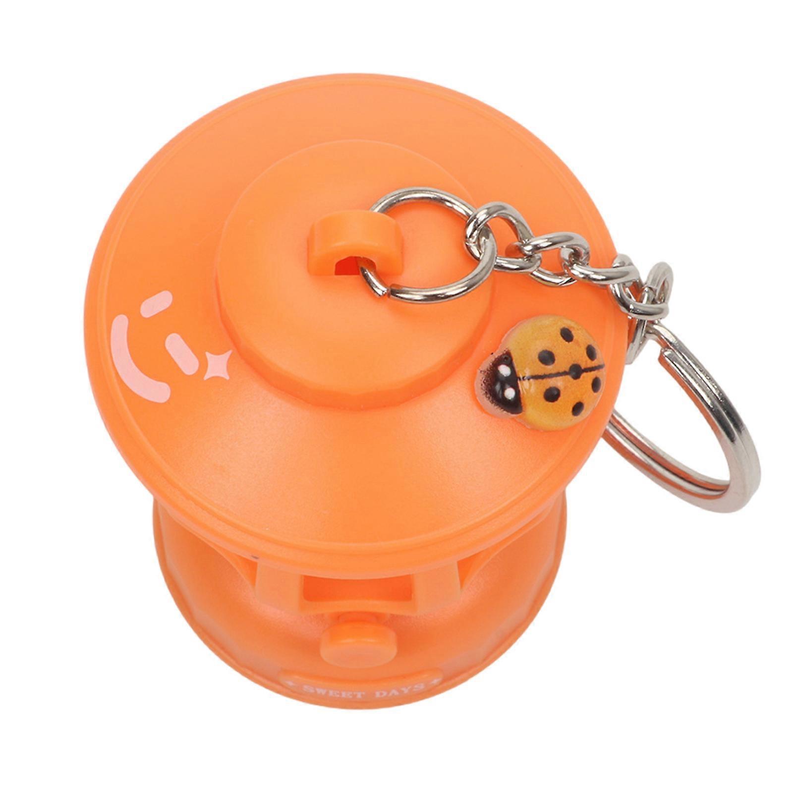 Lantern Keyring With Bright LED Bulb USB Powered Retro Decoration For Nighttime Key Visibility Camping Accessory  Orange