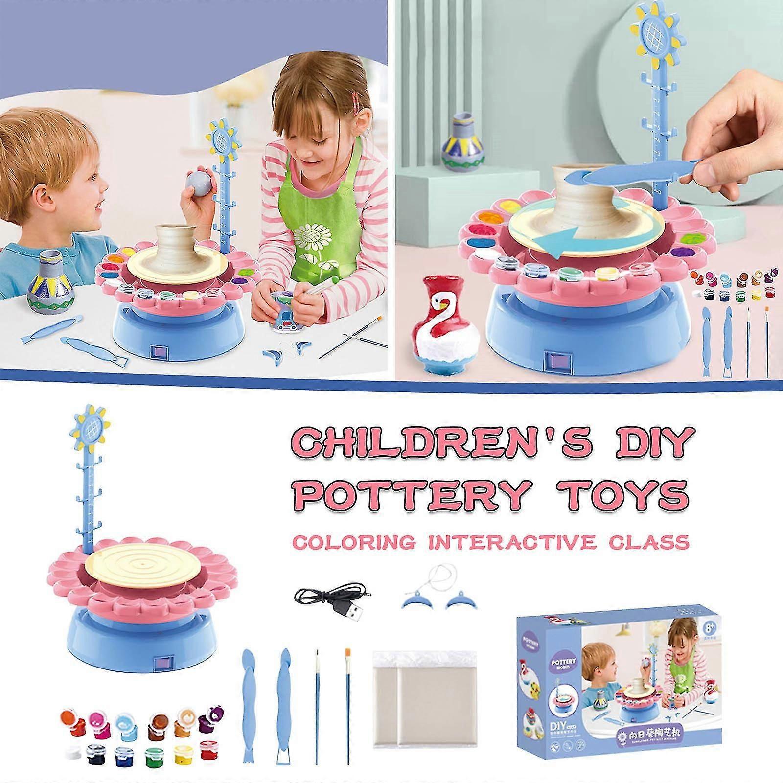 Diy Handmade Creative Soft Slime Electric Pottery Wheel Art Craft Kit Machine