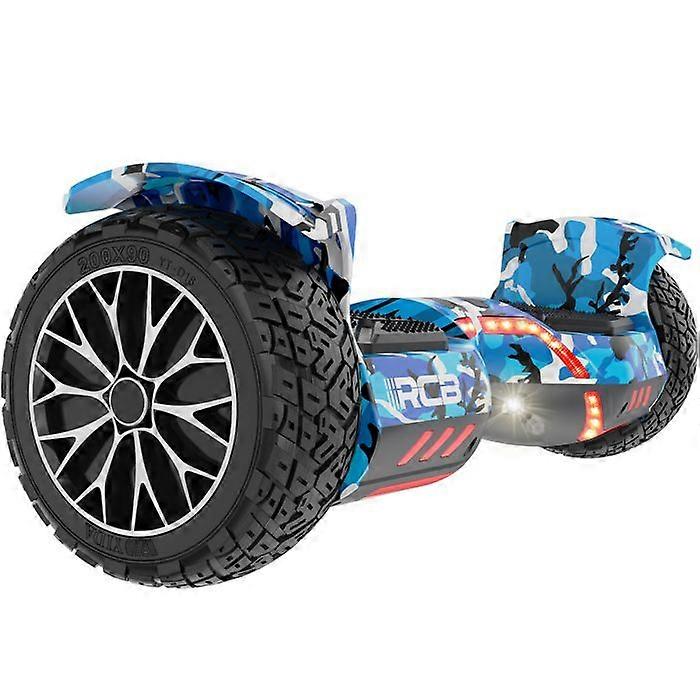 RCB RH3 8,5" terénny hoverboard Hummer, dvojitý výkonný motor, pevné pneumatiky a LED osvetlenie – modrý