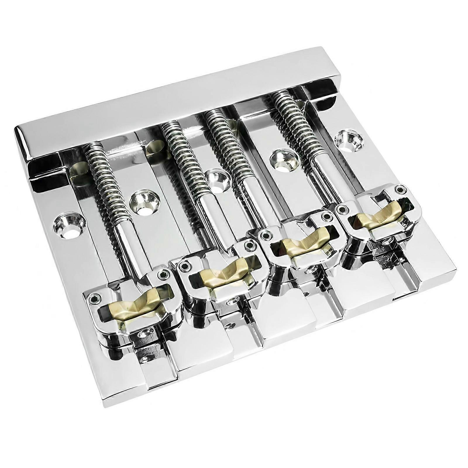 Bass Repair Part Enhancing Sustain and Resonance Metal Bass Bridge for 4 String Guitars Retro Drop in Replacement Multicolor