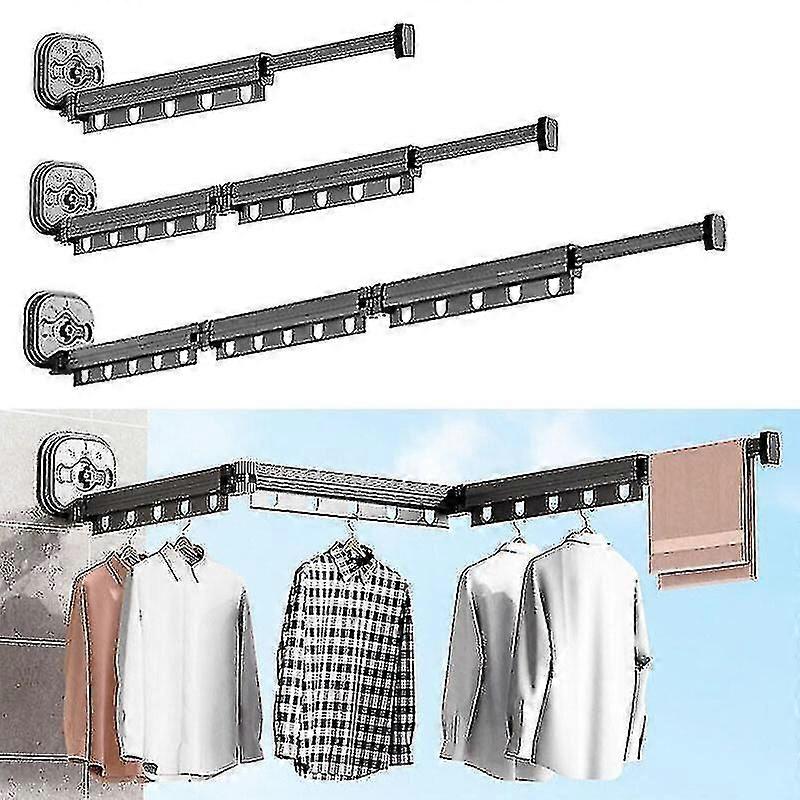 Wall-mounted Foldable Clothes Drying Rack With Suction Cup,100% New