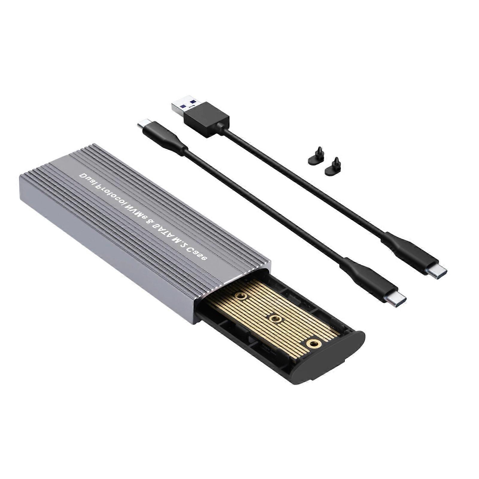 Fast Speed USB C 3.2 M.2 Enclosure Toolless Installation Support Double Protocols Disks Reader HDD Case Multicolor