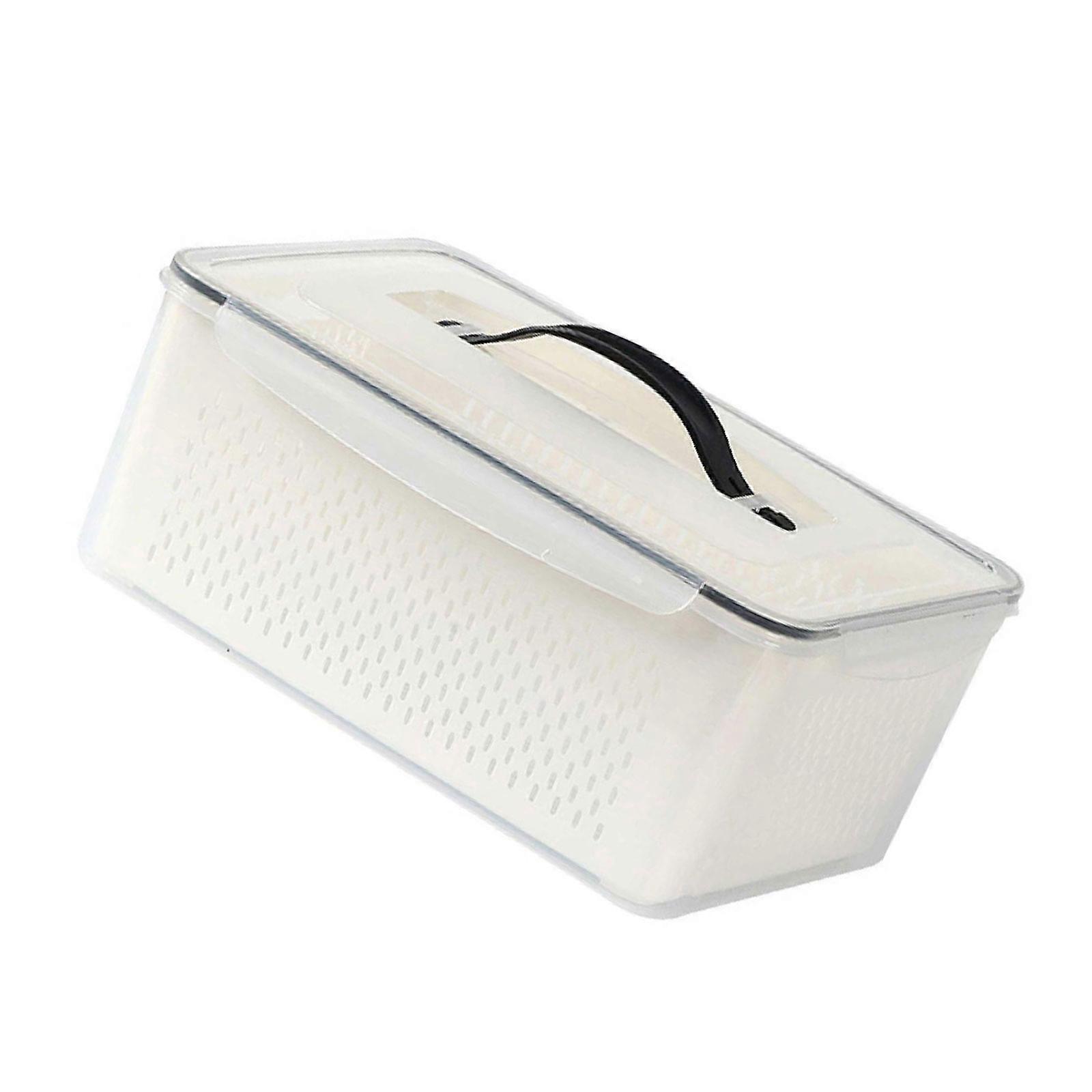 Storage Container for Refrigerator Food Practical Fridge Crisper with Drain Basket Clear and Practical Fruit Organizer Multicolor