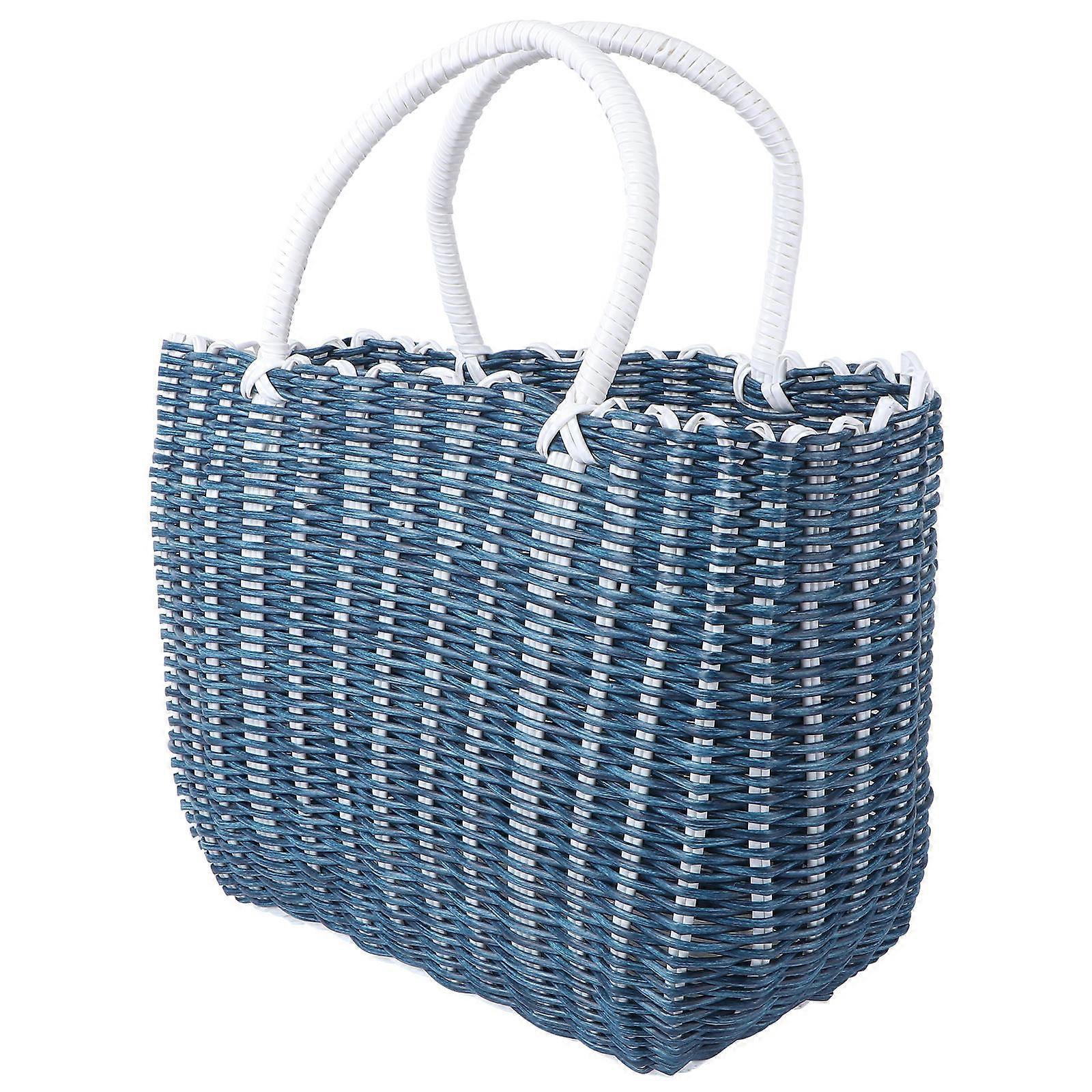 Weaving Storage Basket Portable Shopping Home Use 1Pcs