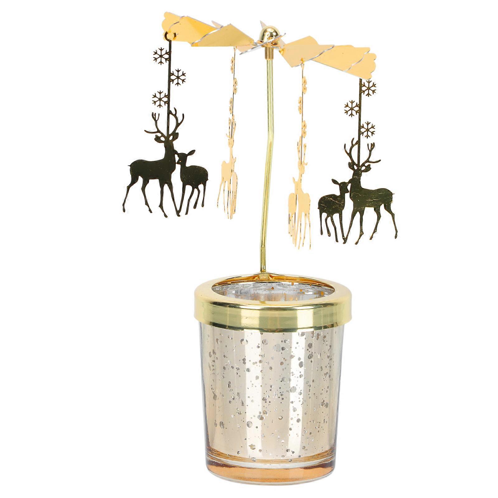 Tabletop Rotating Candlestick Iron Candle Holder for 1Pcs Use