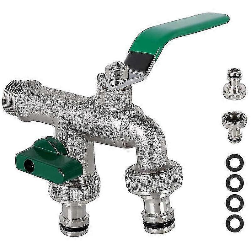 1/2 Inch Double Outlet Tap Rust And Frost Protection High Quality Brass Faucet With Double Connecti