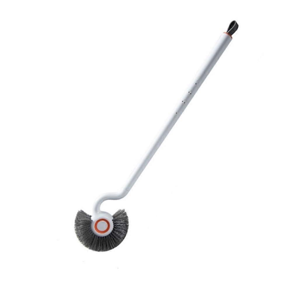 Toilet Brush with SShaped Curved Handle and Hemispherical Head for 360° Deep Bathroom Cleaning