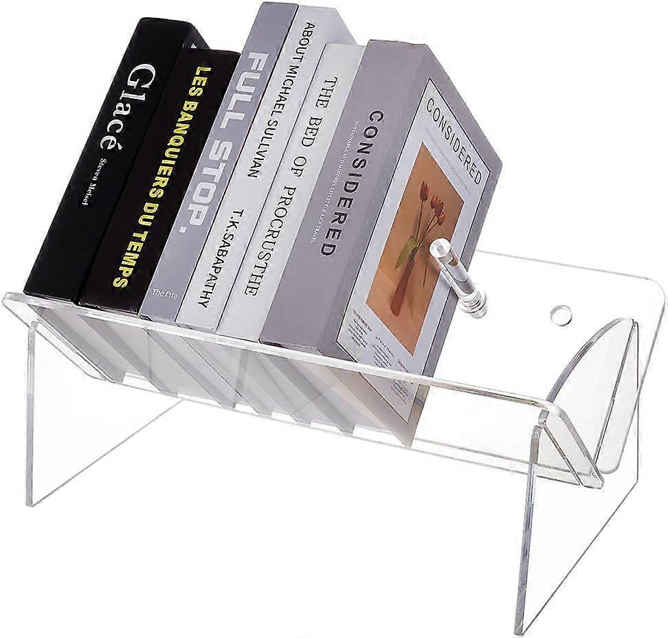 Clear Acrylic Tabletop Bookshelf Acrylic Desktop Book Display Rack Detachable Book Magazine Organizer Holder Transparent Book Storage Holder for Home 