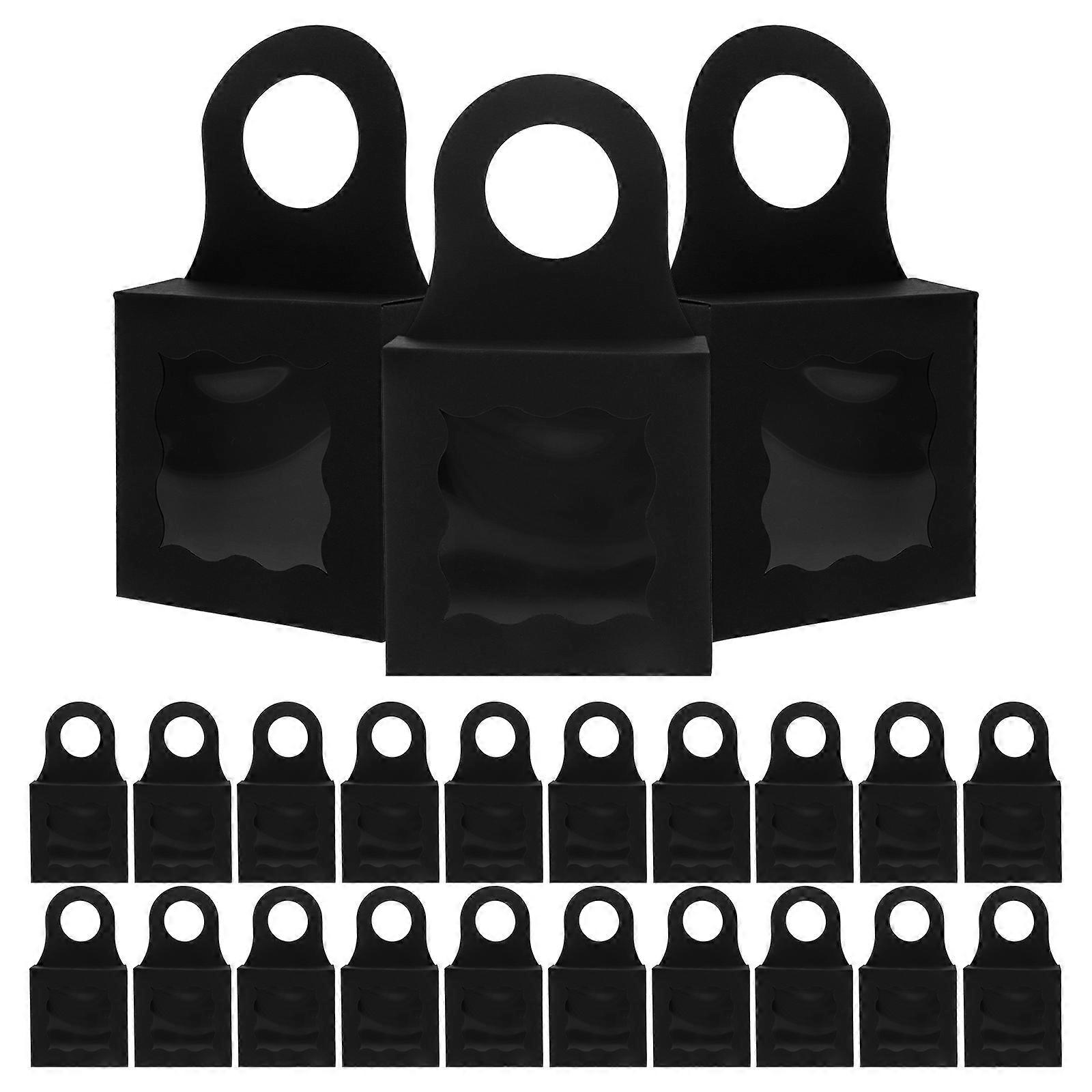 25Pcs Paper Gift Box With Window For Storage Personal Gifts Rectangular Shape