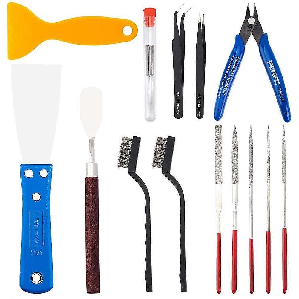 23PCS 3D Printer Tool Kit with Putty Knife, Wire Brush, Flush Cutter, Scraper, Diamond Files & Tweezers – compatible with 3D printers