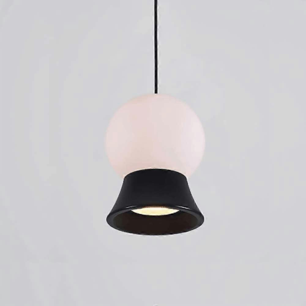 Handblown Glass Pendant Light with Retro Modern Design and Milky White Spherical Shade E27 Compatible