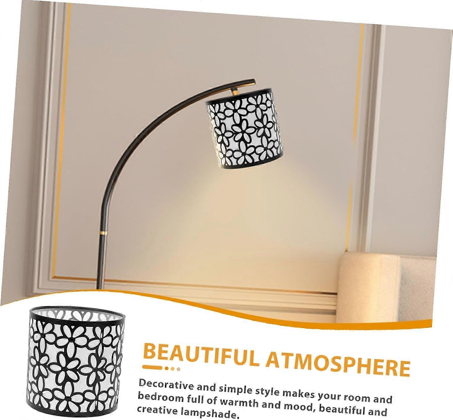 Iron Lampshade with Stylish Hollow Floral Design for Bedroom Table Lamps and Rustic Home Decor
