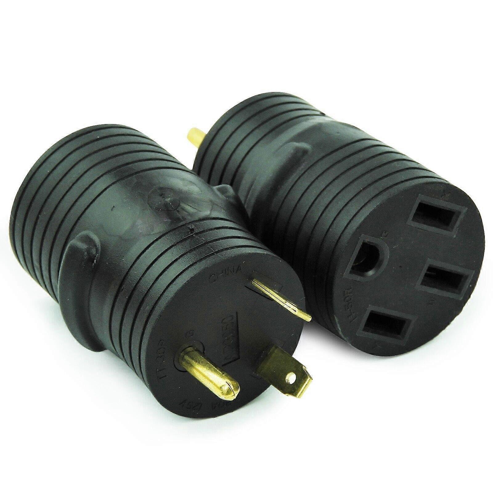RV Power Adapter 50A Female to 30A Male Round Plug for Camper Trailer and Travel Conversion