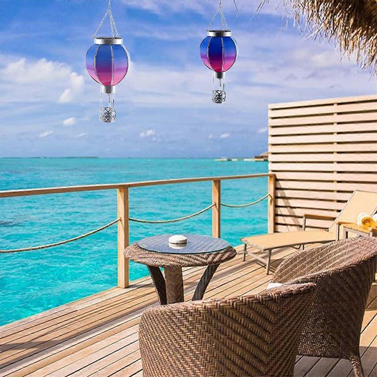   Air Balloon Solar Lantern with Flickering Flame Light