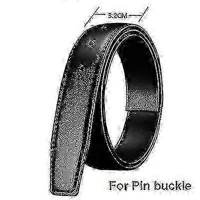 Belt without Buckle, Genuine Leather, Black, Various Widths for Men