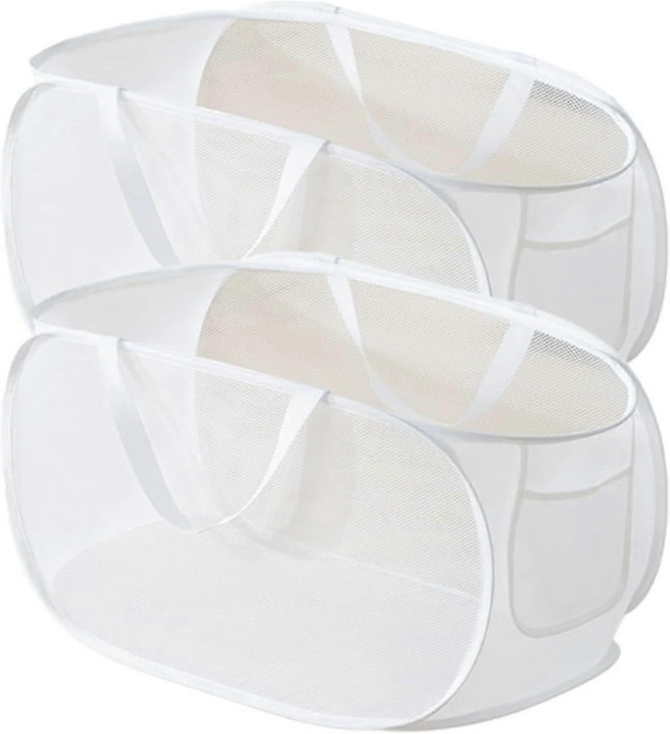 2Pack Collapsible Laundry Basket, 75L Large Mesh Pop-Up Washing Basket, Foldable Laundry Hamper with Side Pocket