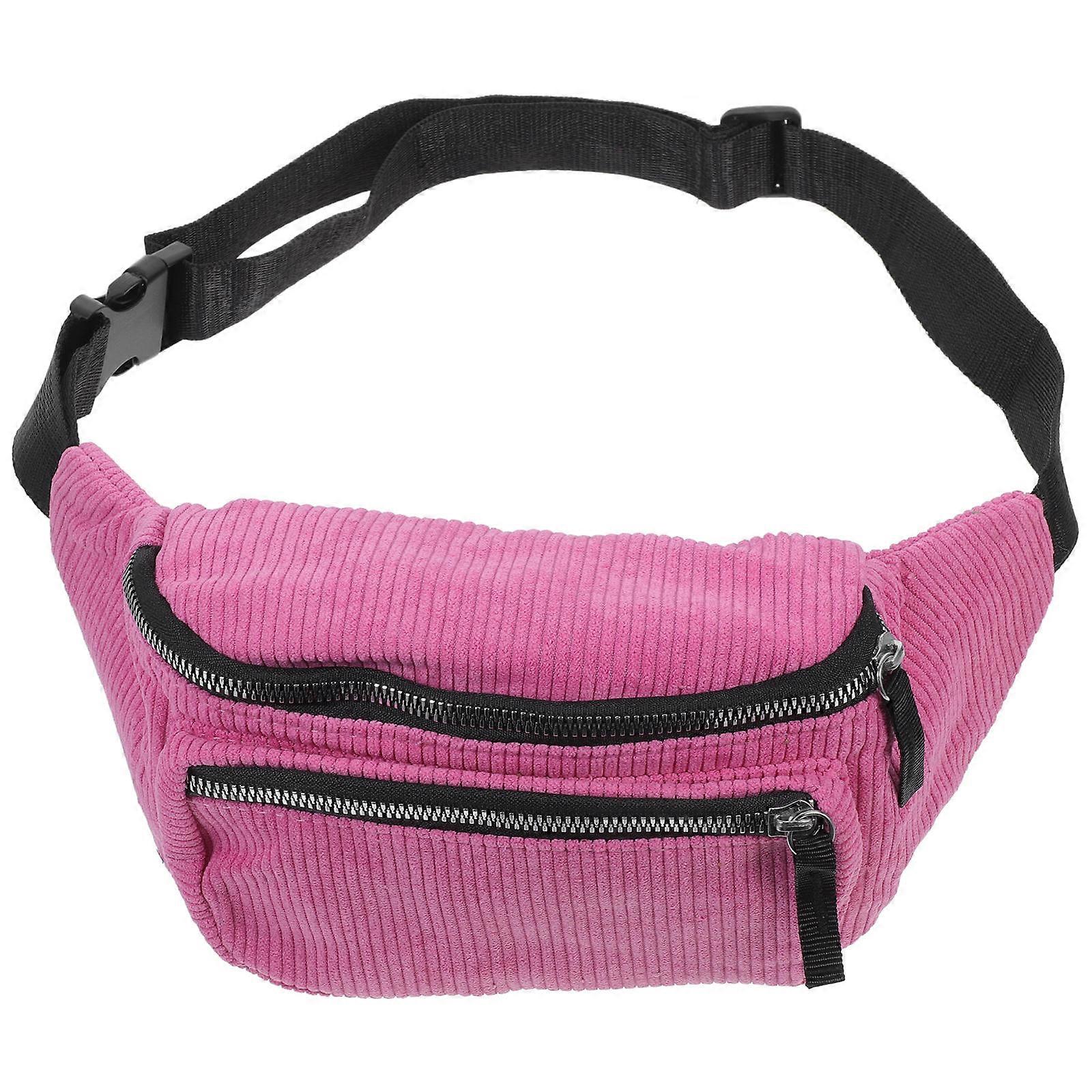 Pouch Corduroy for Storage 2Pcs Pink Portable Chest Pack