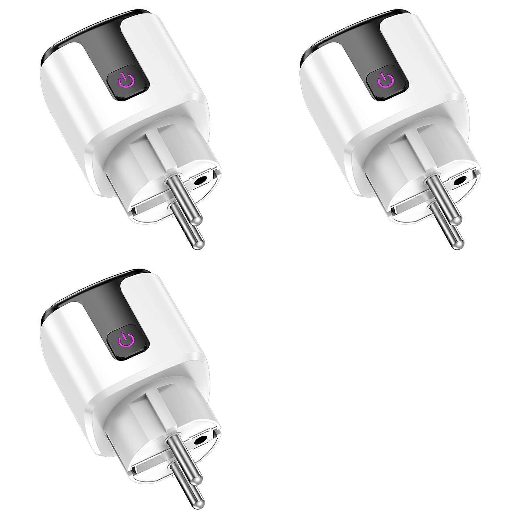 3X 20A Smart Socket Tuya Wifi Smart Plug Power AC100-240V Outlet Alexa Home Voice Timing Socket EU PLUG A