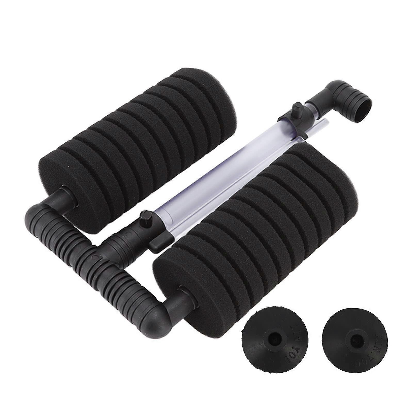 Double Sponge Aquarium Filter Silent Operation for Shrimp Fry and Small Freshwater Fish