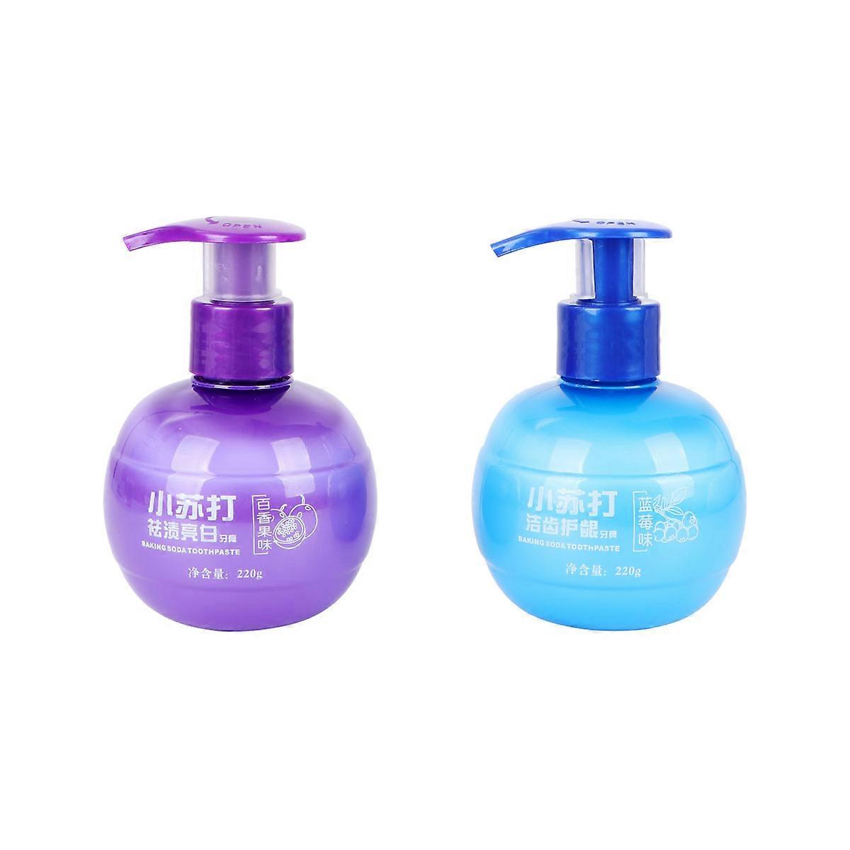 Toothpaste for Oral Cleaning 2 Bottles Baking Soda Toothpaste Fruit